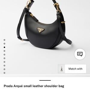 Prada Black Leather Arqué Shoulder Bag